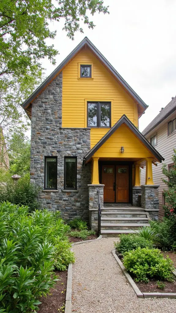 modern yellow gray stone blend