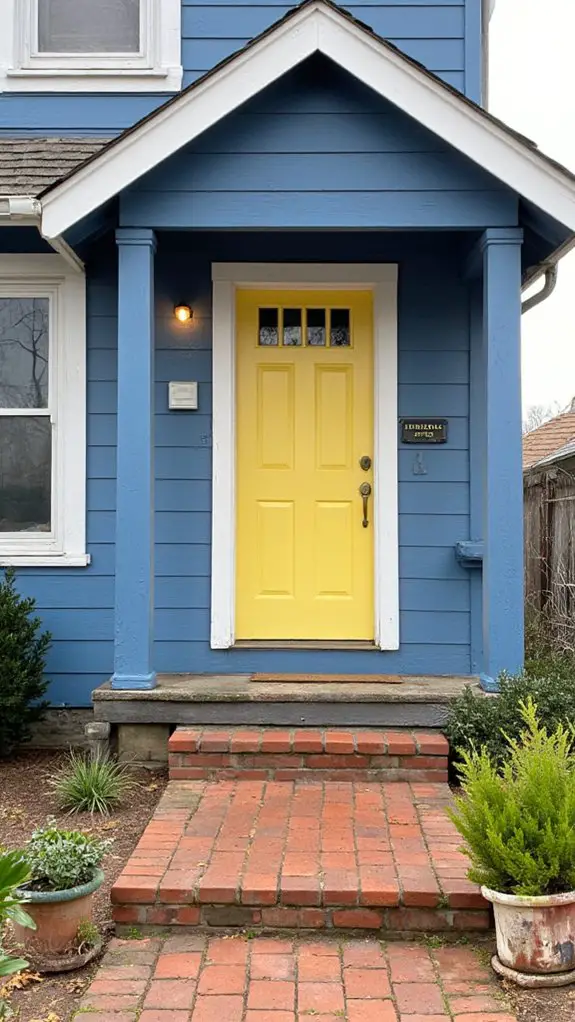 muted blue and yellow