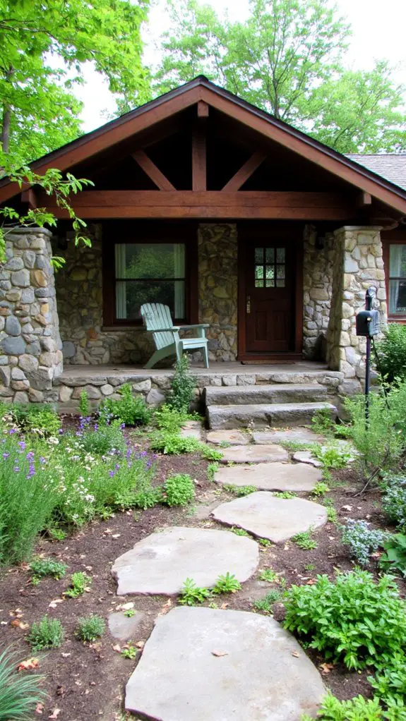 natural stone and greenery