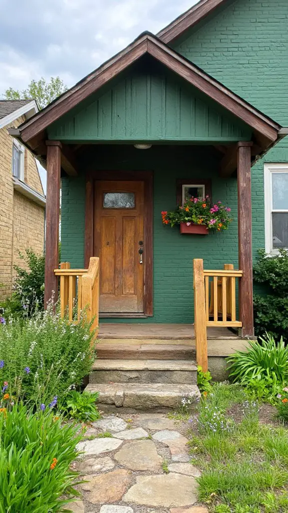 natural wood exterior accents
