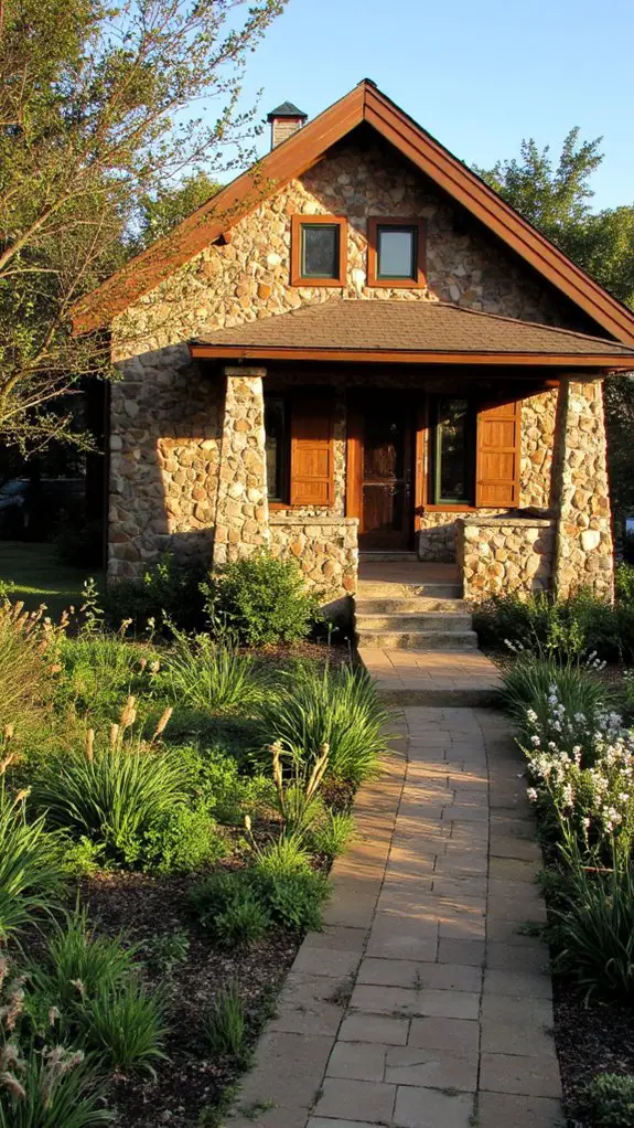 nature inspired stone veneer home