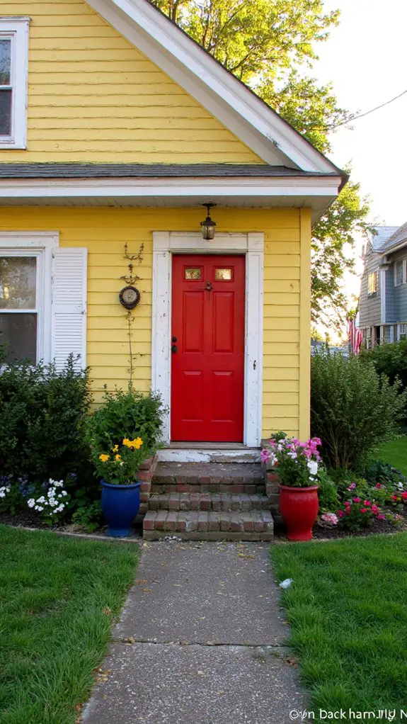 nautical yellow red entrance