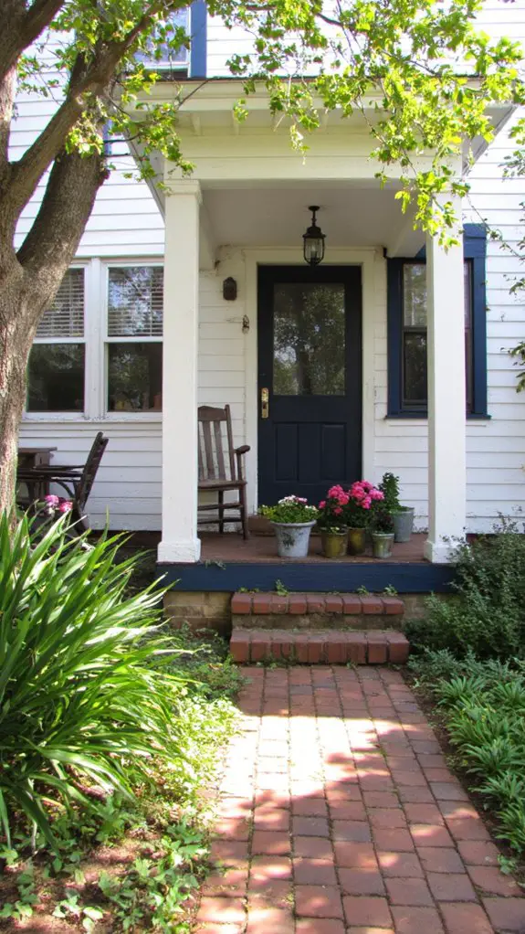 navy accents enhance interiors