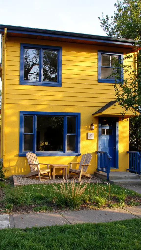 navy accents enhance vibrancy