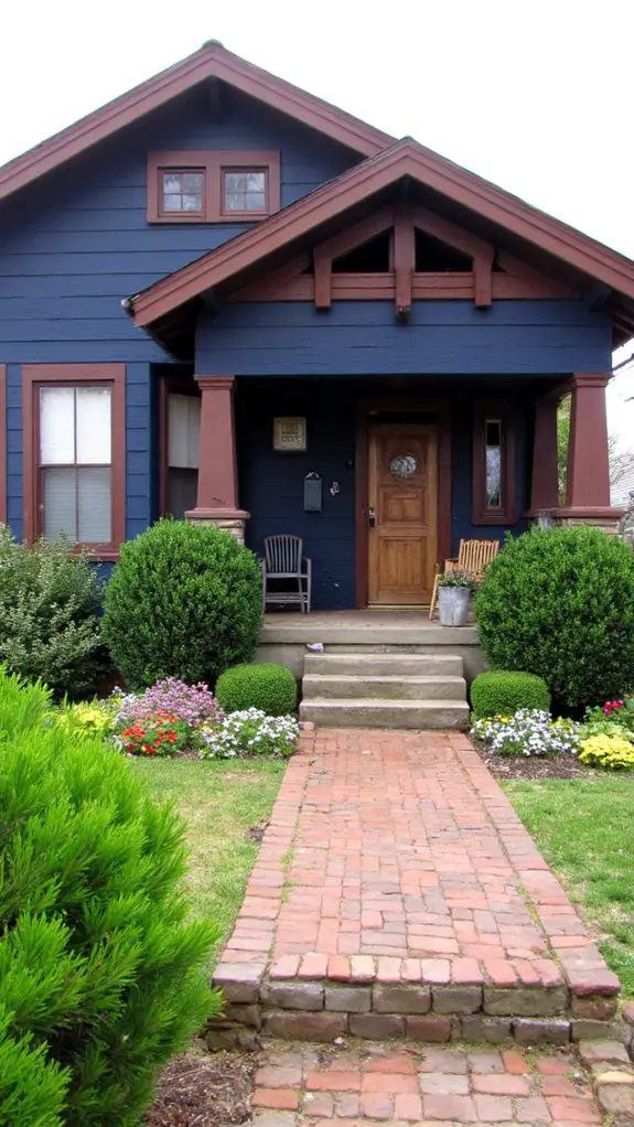 navy and brown combination