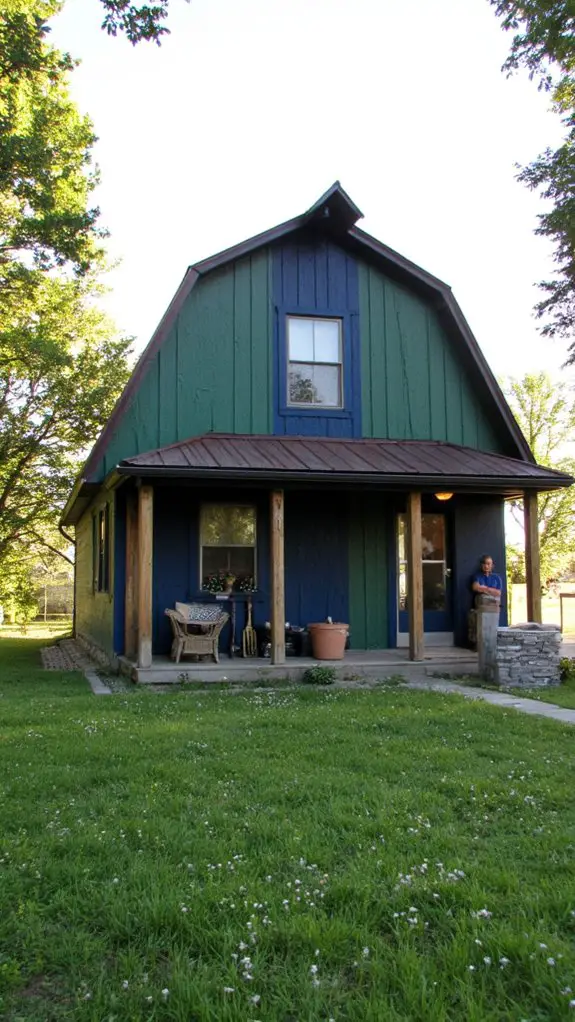 navy and green farmhouse style