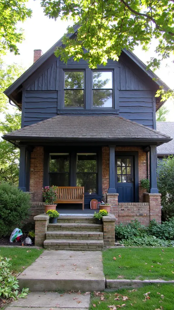 navy blue accent walls