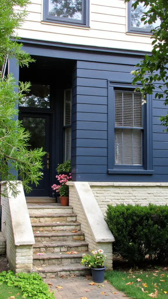 navy blue and cream elegance