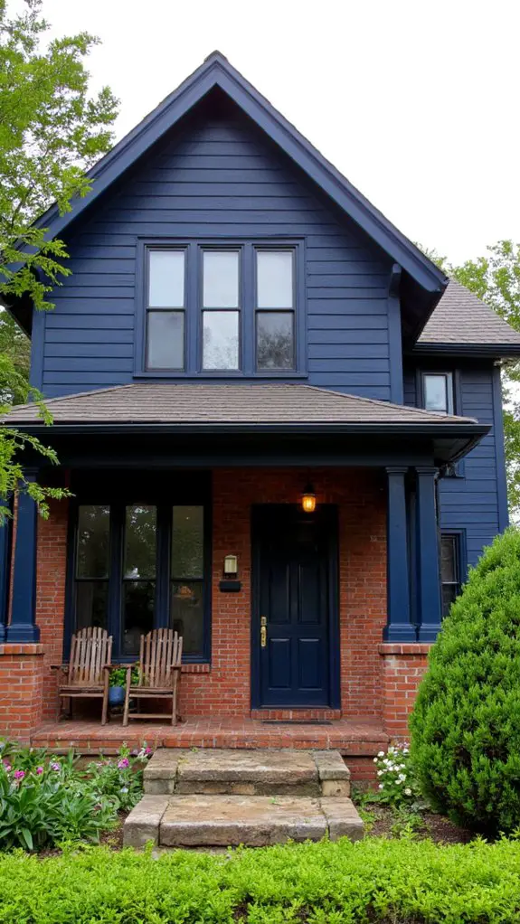 navy blue brick elegance
