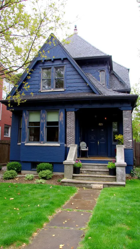 navy blue charcoal roof elegance