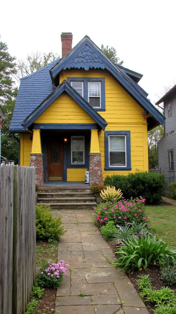 navy blue complements yellow