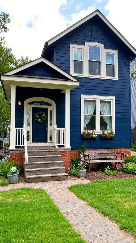 navy blue cream accents