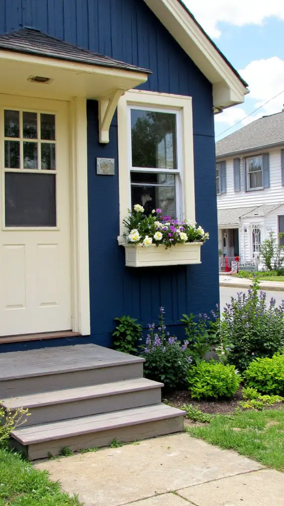 navy blue cream elegance