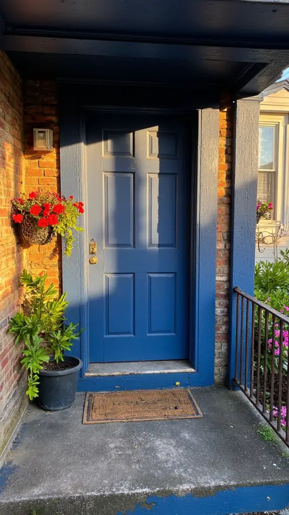 navy blue door elegance
