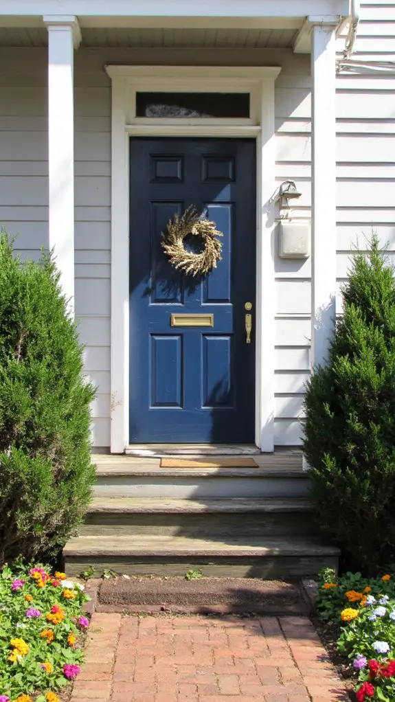 navy blue door elegance