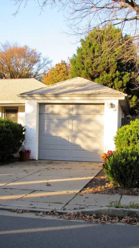 navy blue garage door makeover