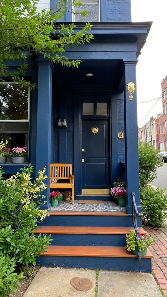 navy blue meets brass elegance