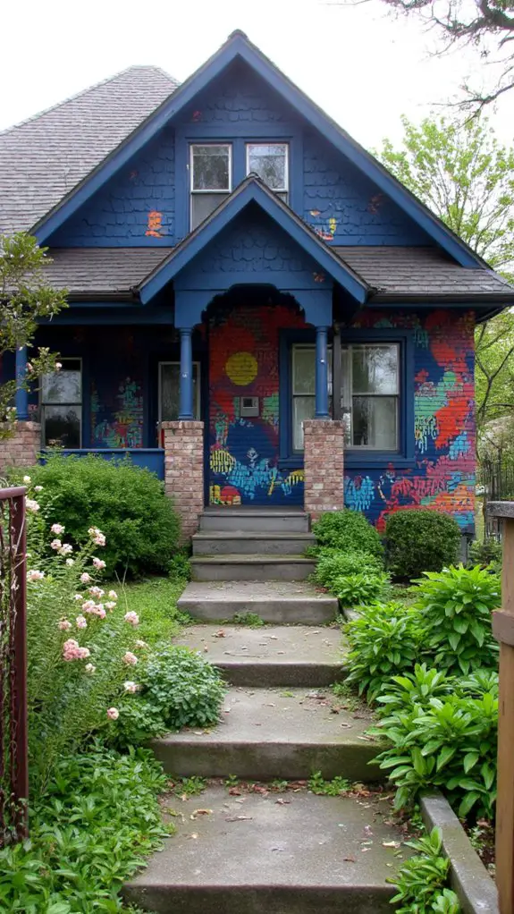 navy blue mural transformations