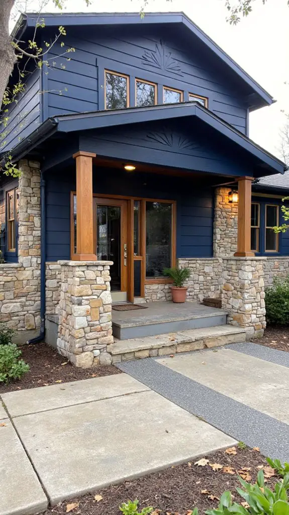 navy blue warm stone