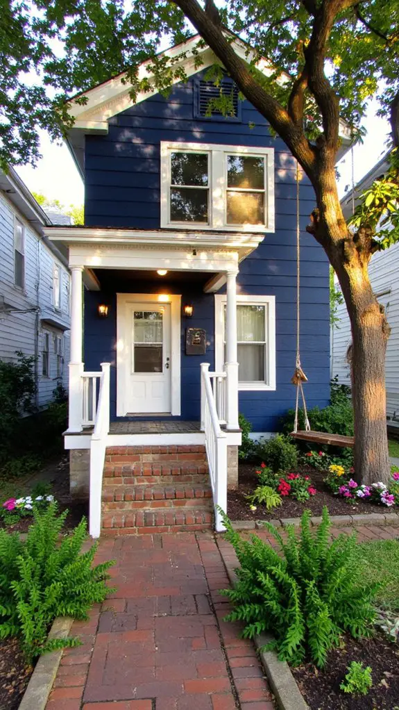 navy blue white contrast