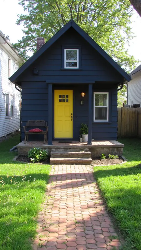 navy blue with yellow