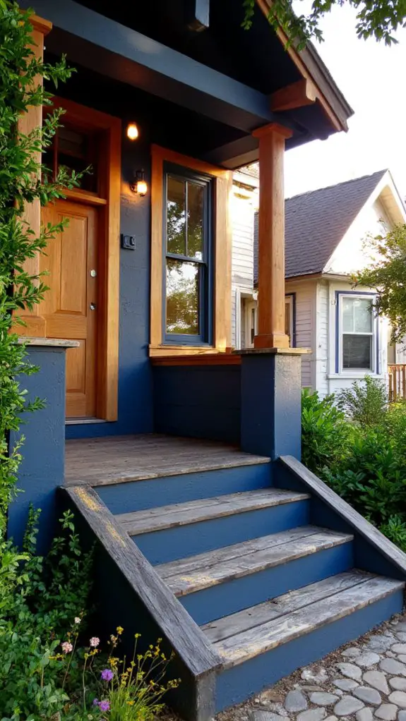 navy blue wood lighting