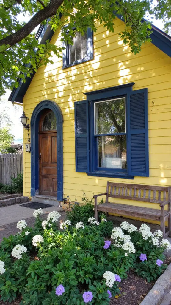 navy blue yellow contrast