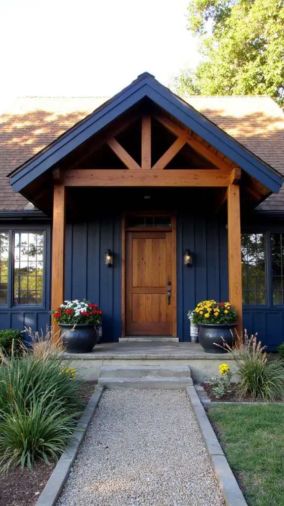 navy brown white accents