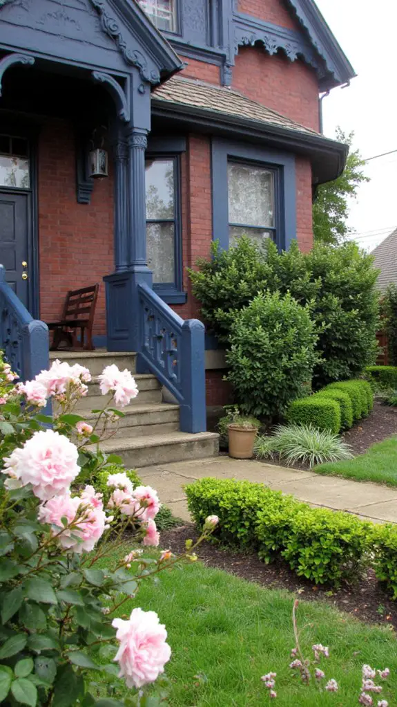 navy tudor with roses