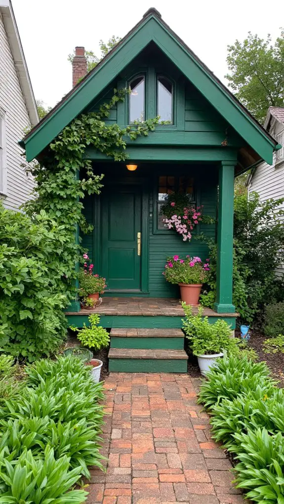 nostalgic emerald green cottage