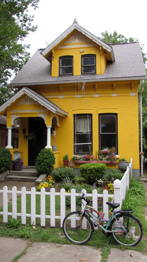 nostalgic mustard yellow homes