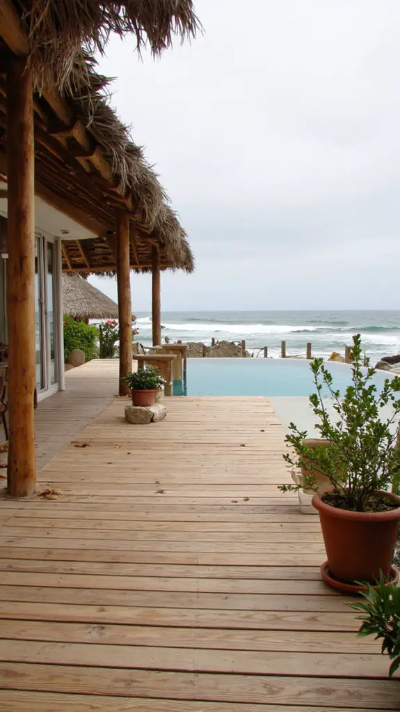 oceanfront natural wood retreat