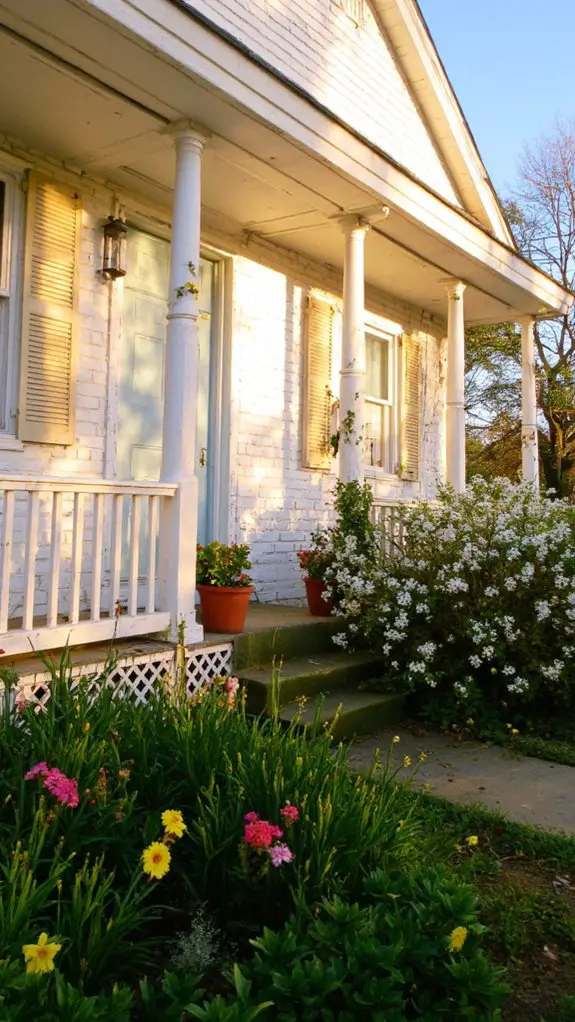 off white exterior with shutters