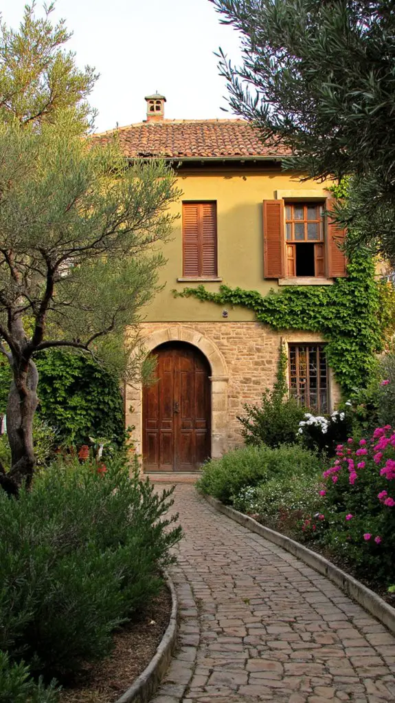 olive green mediterranean villa