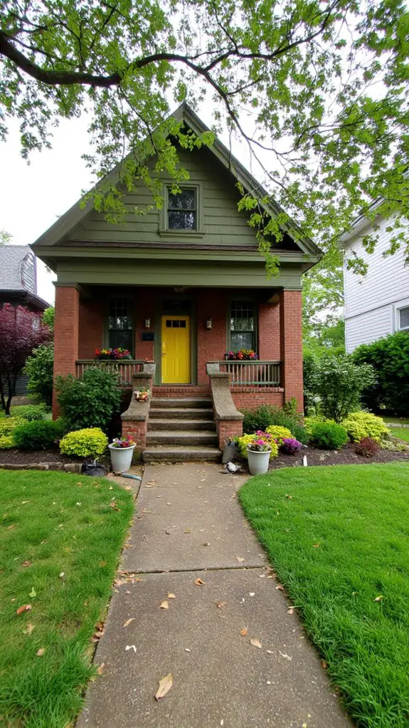 olive green with yellow