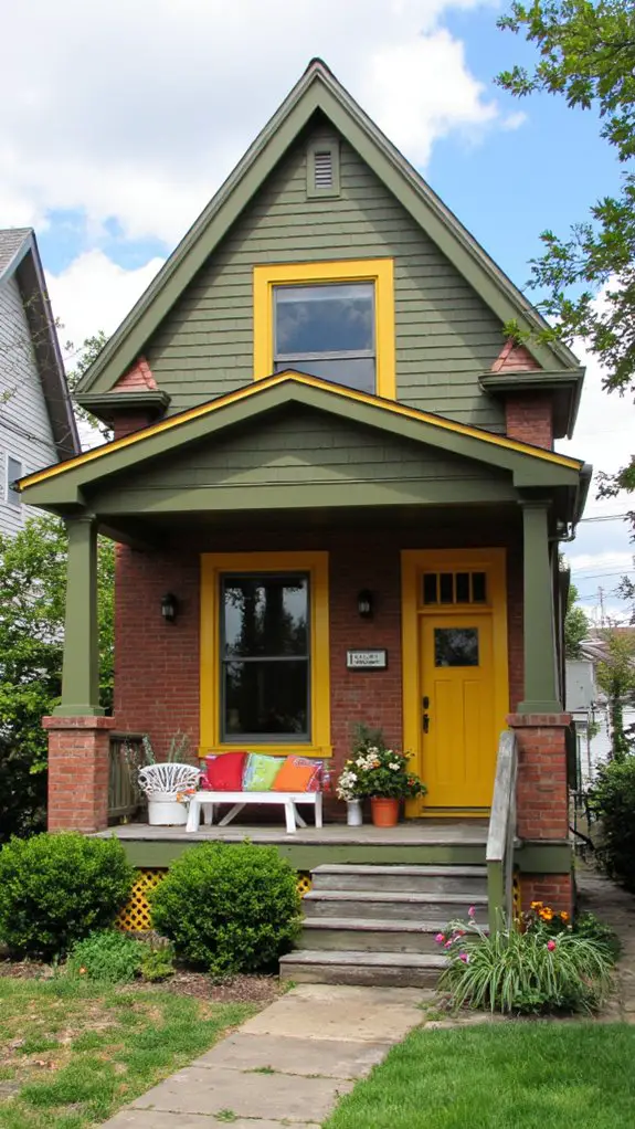 olive green yellow highlights