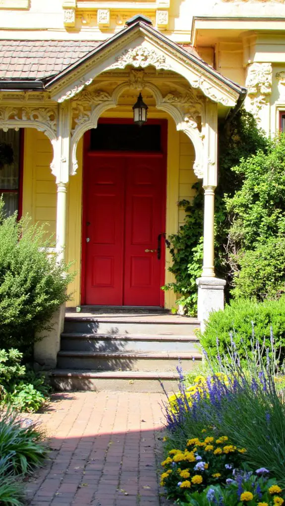 ornate yellow vibrant red