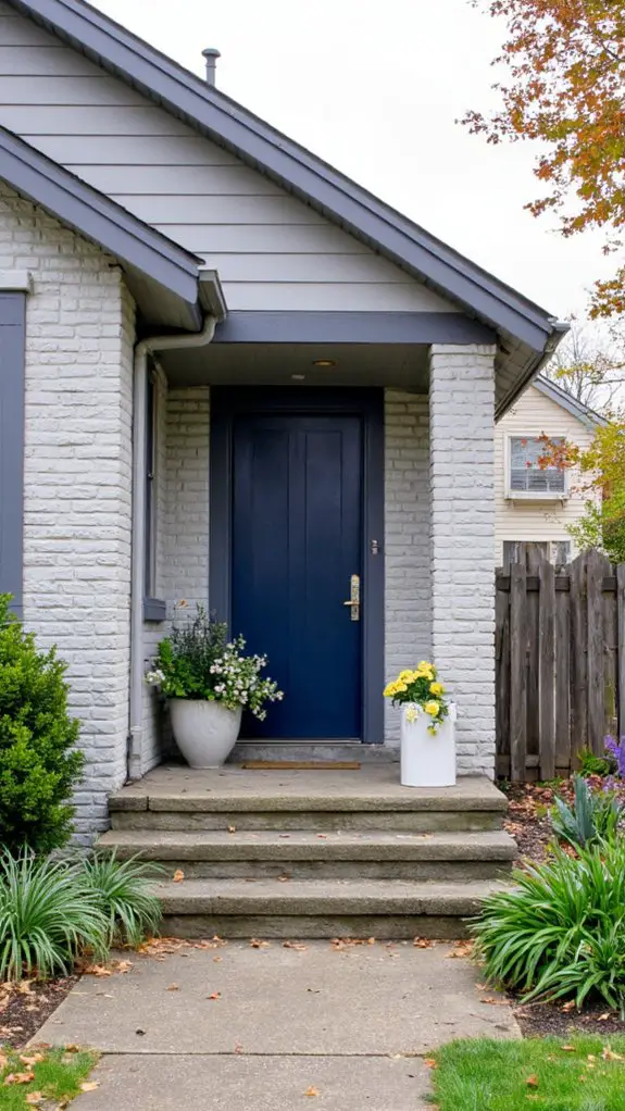 pale gray navy door sophistication