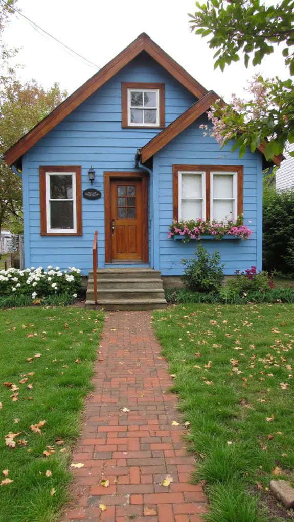 pastel blue and maple