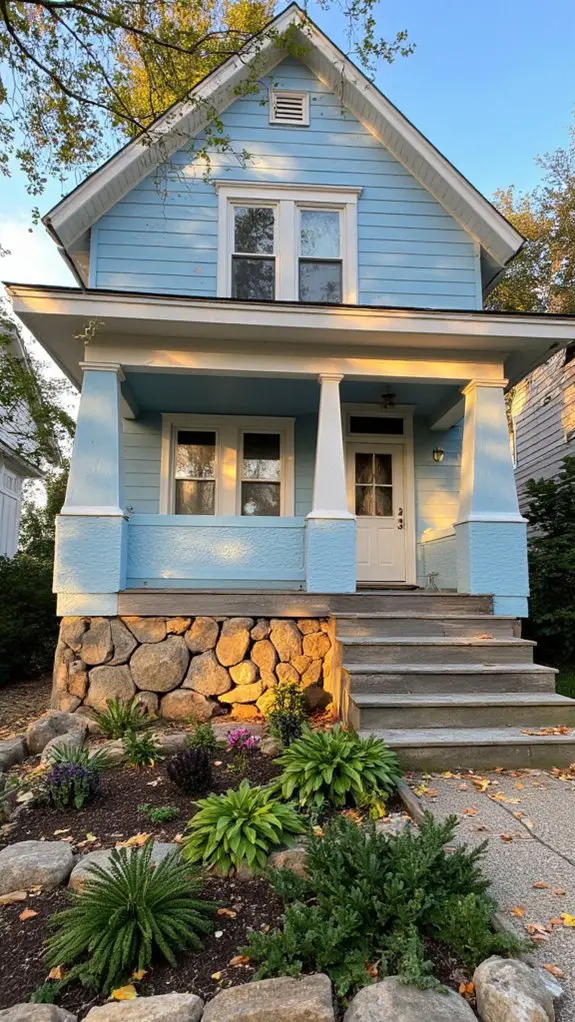 pastel blue meets rustic rock