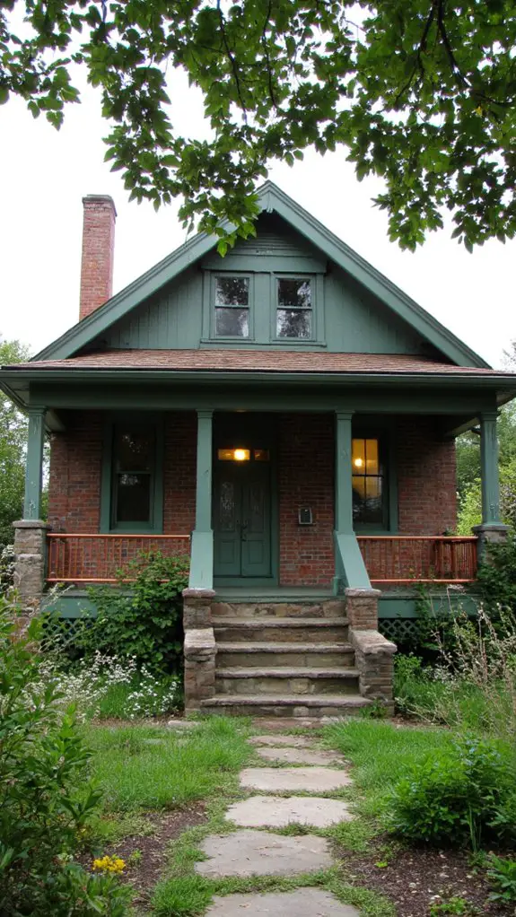 patina green copper bungalow