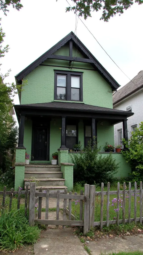 pistachio green with black