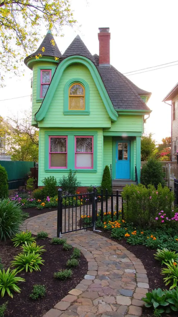 playful colorful garden retreat