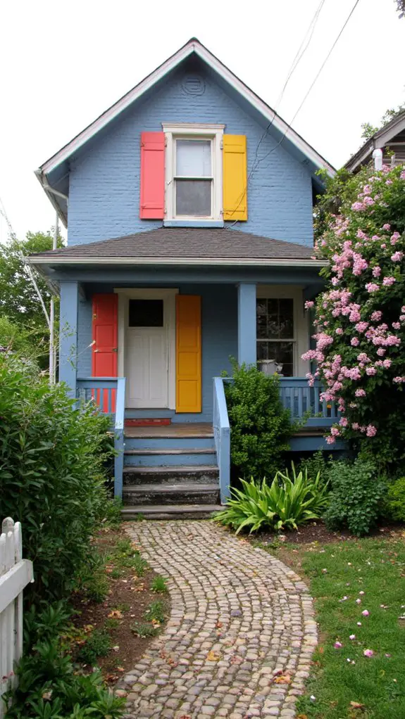 playful slate blue exterior