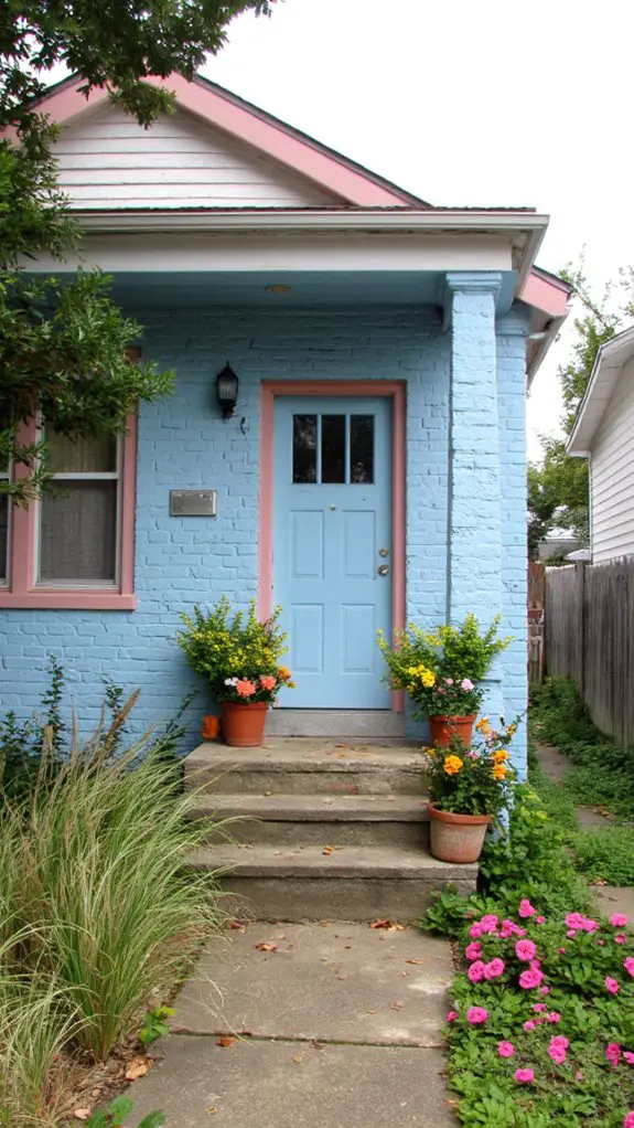 powder blue and dusty rose