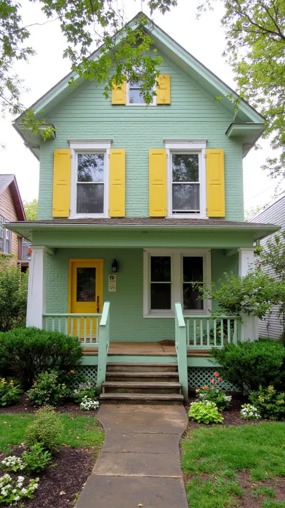 refreshing seafoam green exterior