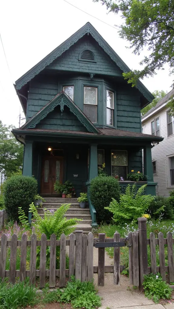 retro dark green homes