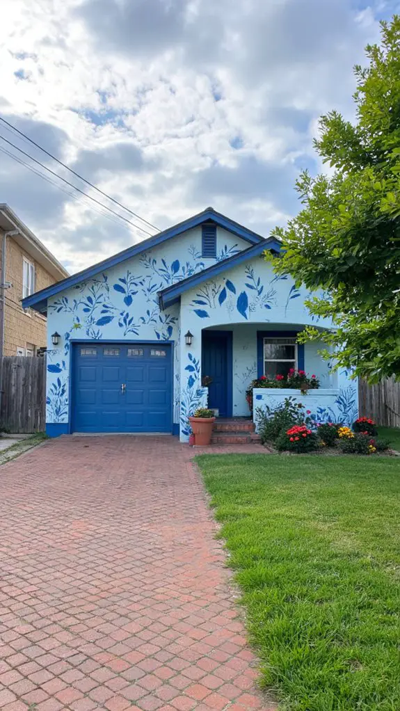 revitalizing light indigo mural