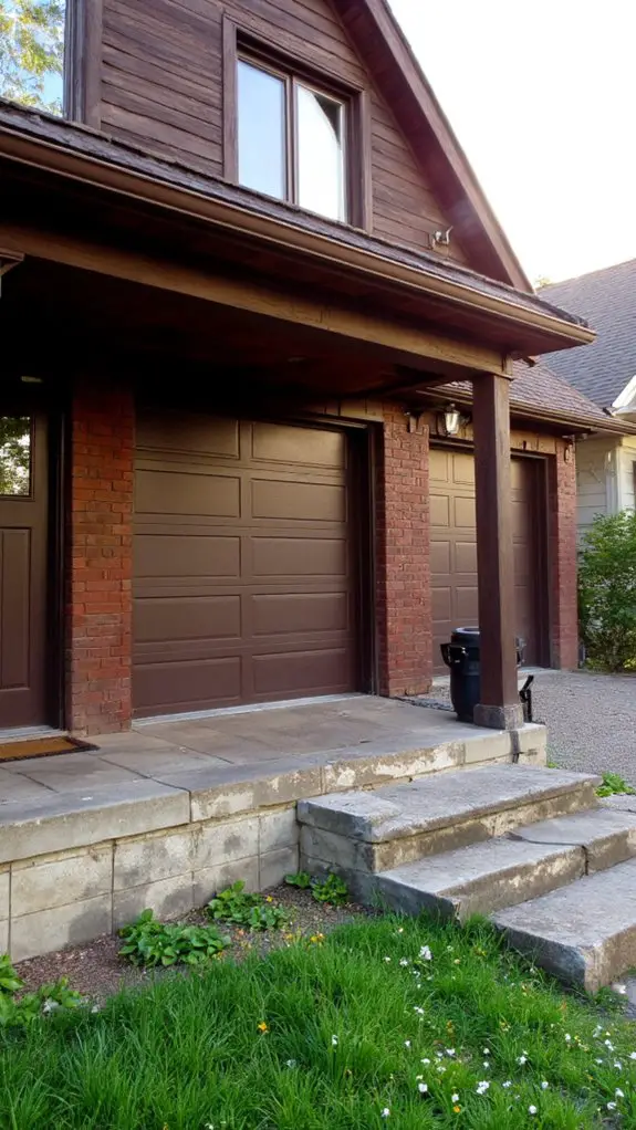 rich espresso modern garage doors
