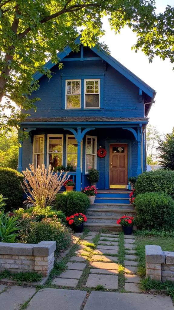 rich inviting blue exterior